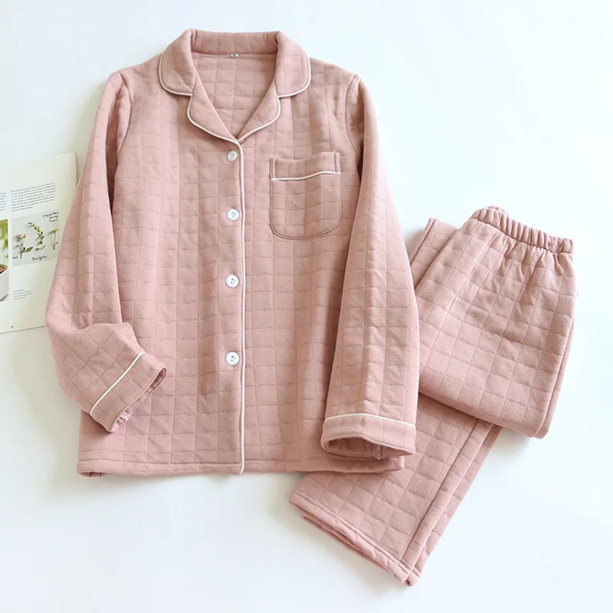 Cozy Thickened Cotton Couple Pajama Set for Winter Comfort