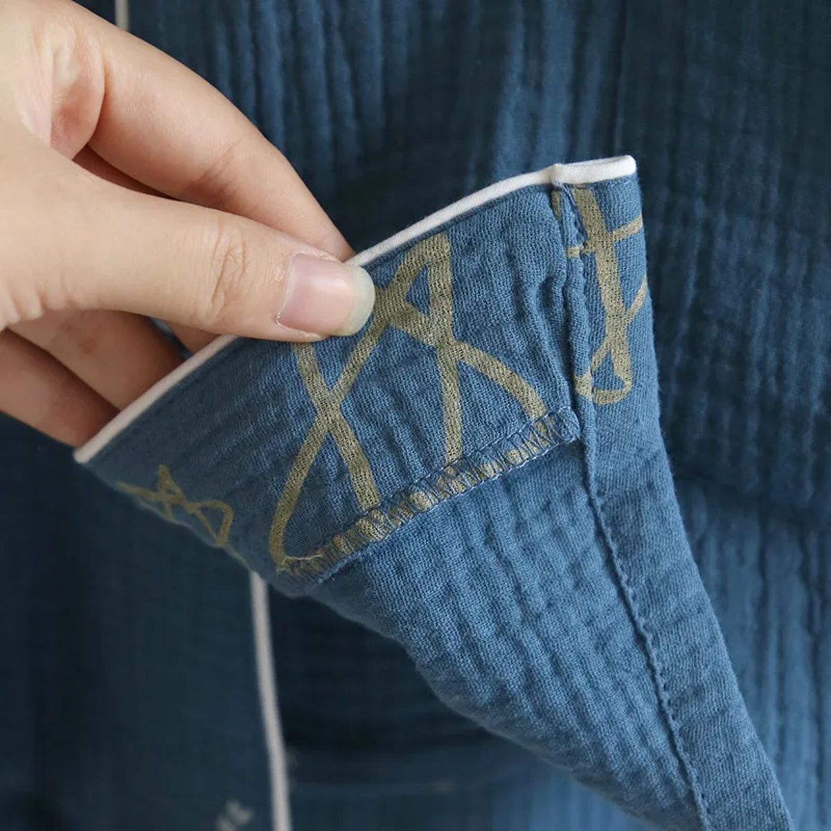 Soft & Relaxed Japanese Pajama Set for Men – 100% Cotton Crepe, Perfect for Spring/Summer