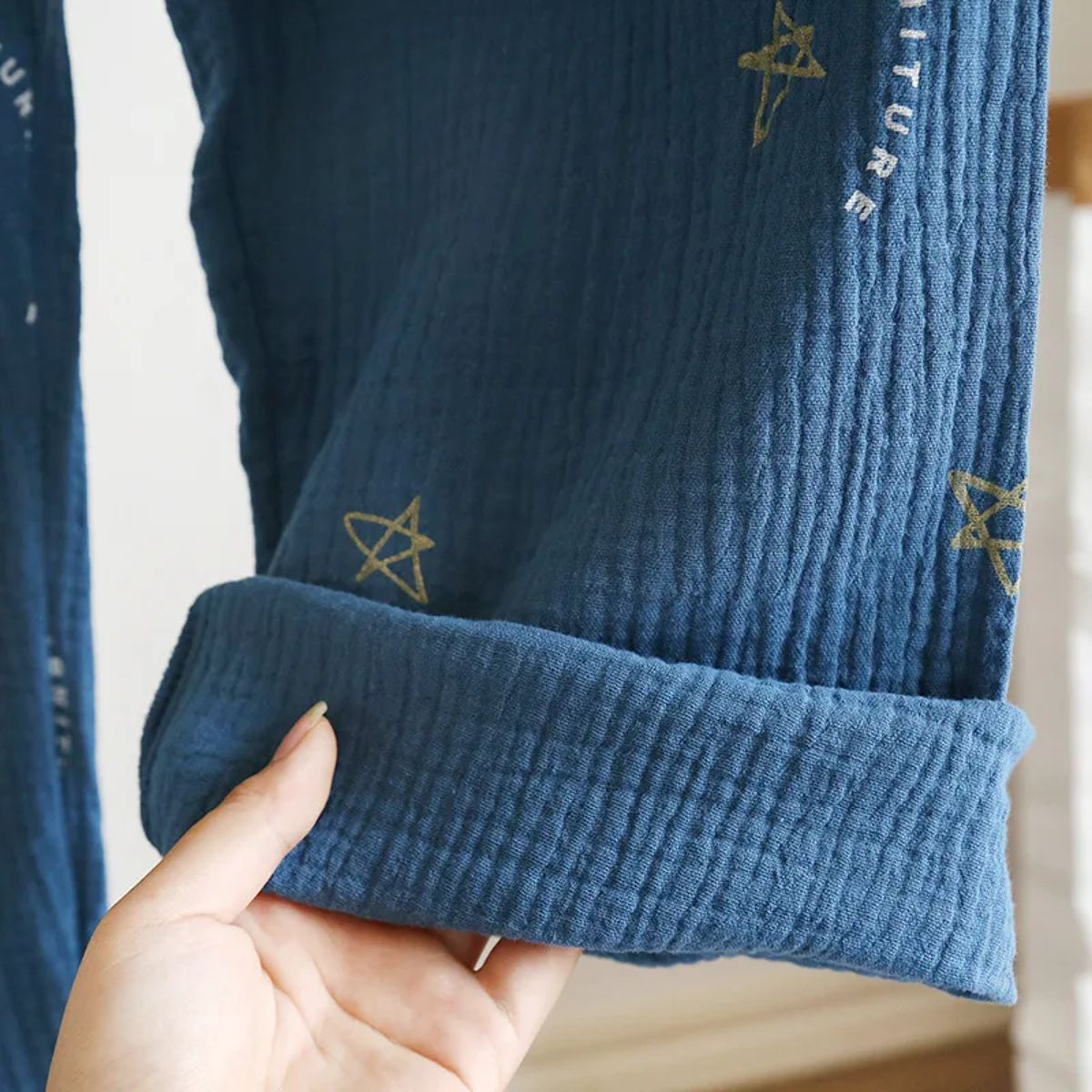 Soft & Relaxed Japanese Pajama Set for Men – 100% Cotton Crepe, Perfect for Spring/Summer