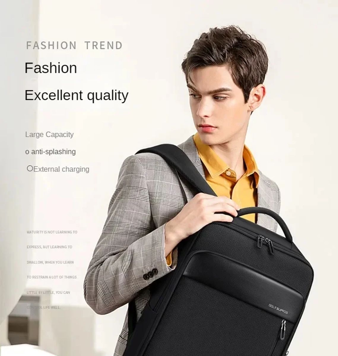 Premium Waterproof Business Backpack with Charging Port and Laptop Compartment