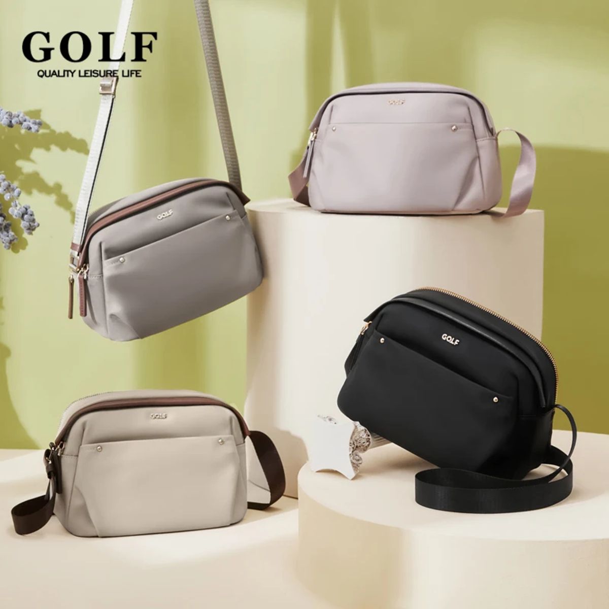 Compact Waterproof Oxford Cross Body Bag with Wide Strap for Women Golf - Women's Crossbody Bags 5