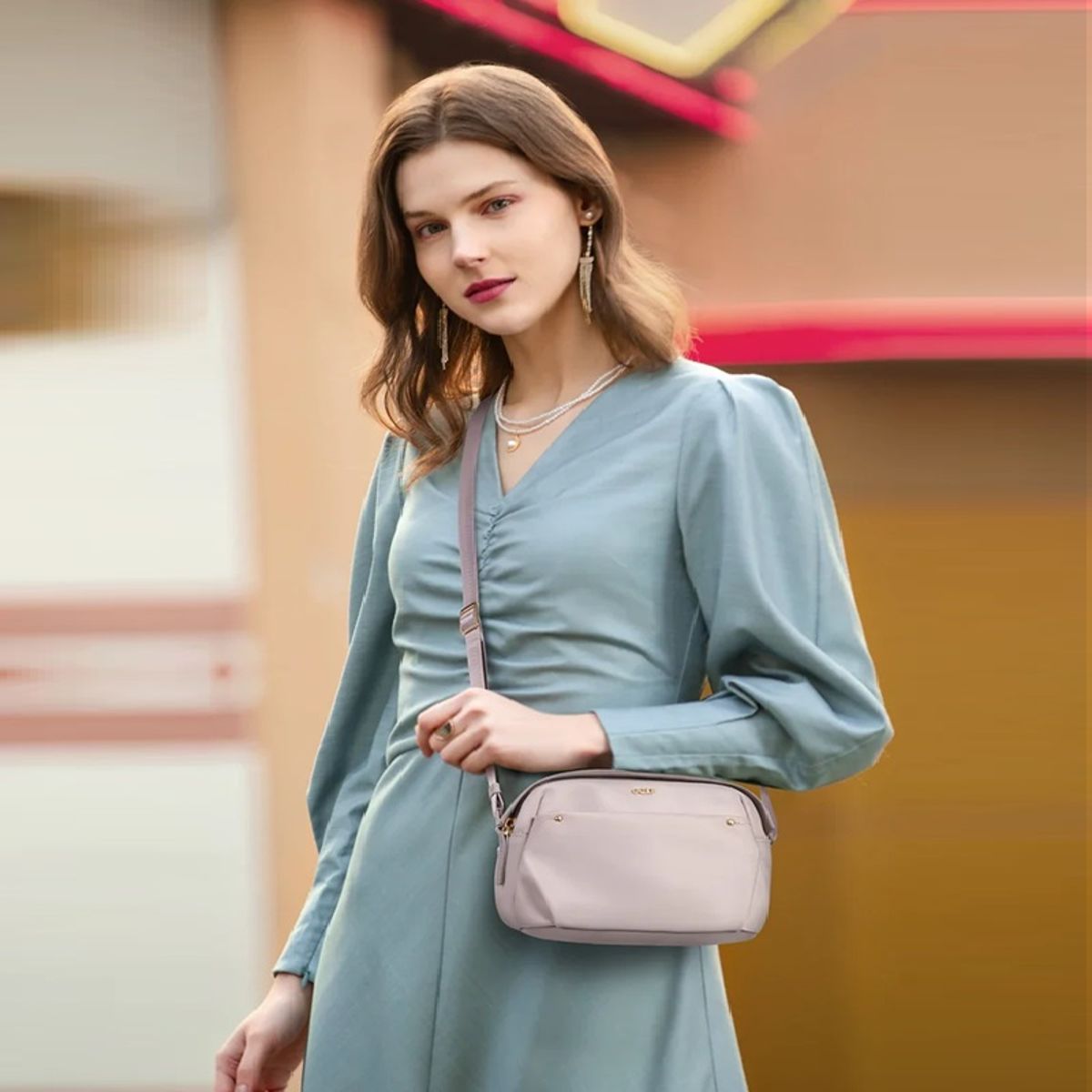 Compact Waterproof Oxford Cross Body Bag with Wide Strap for Women Golf - Women's Crossbody Bags 4
