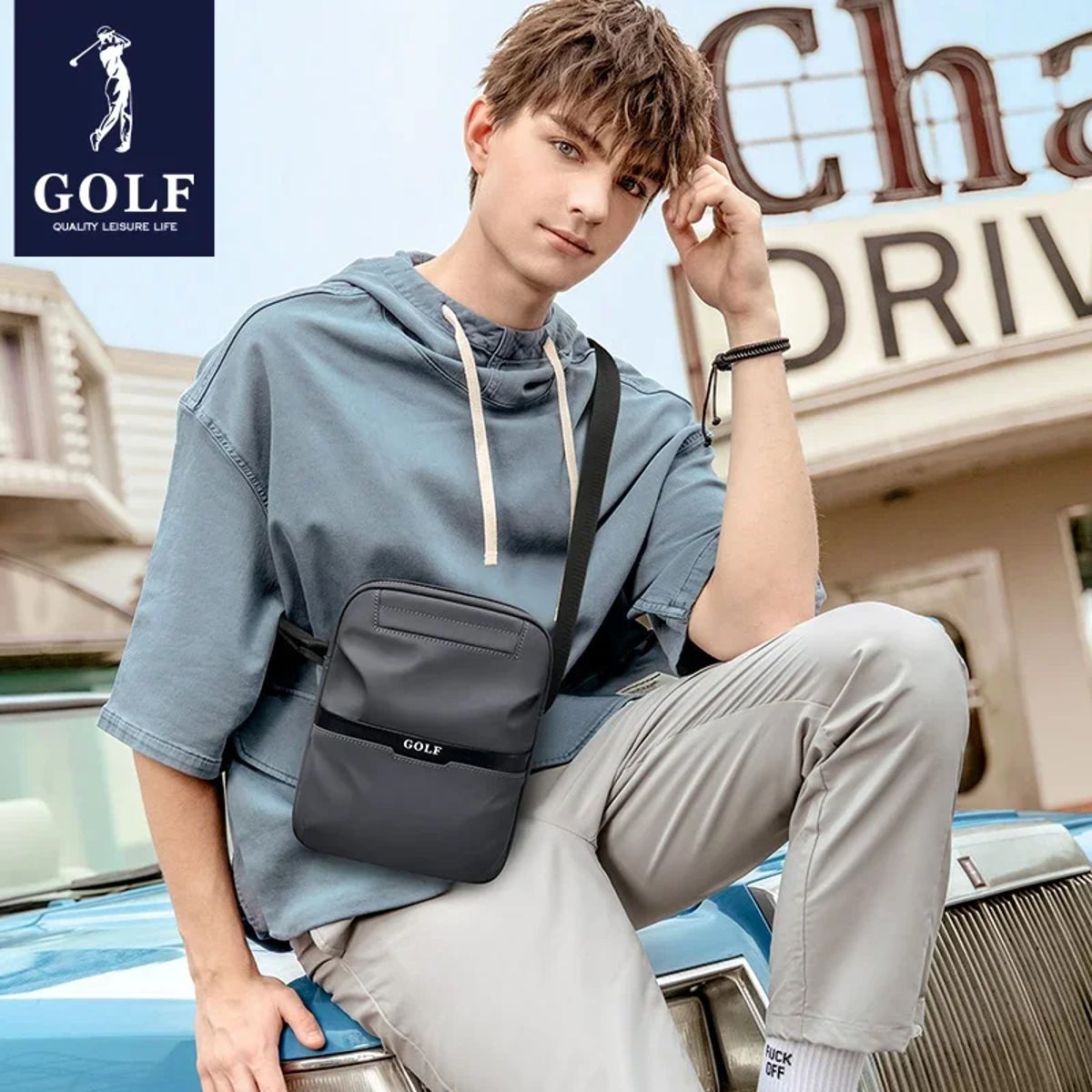 Stylish Crossbody Bag for Men, Casual Oxford Sling Backpack