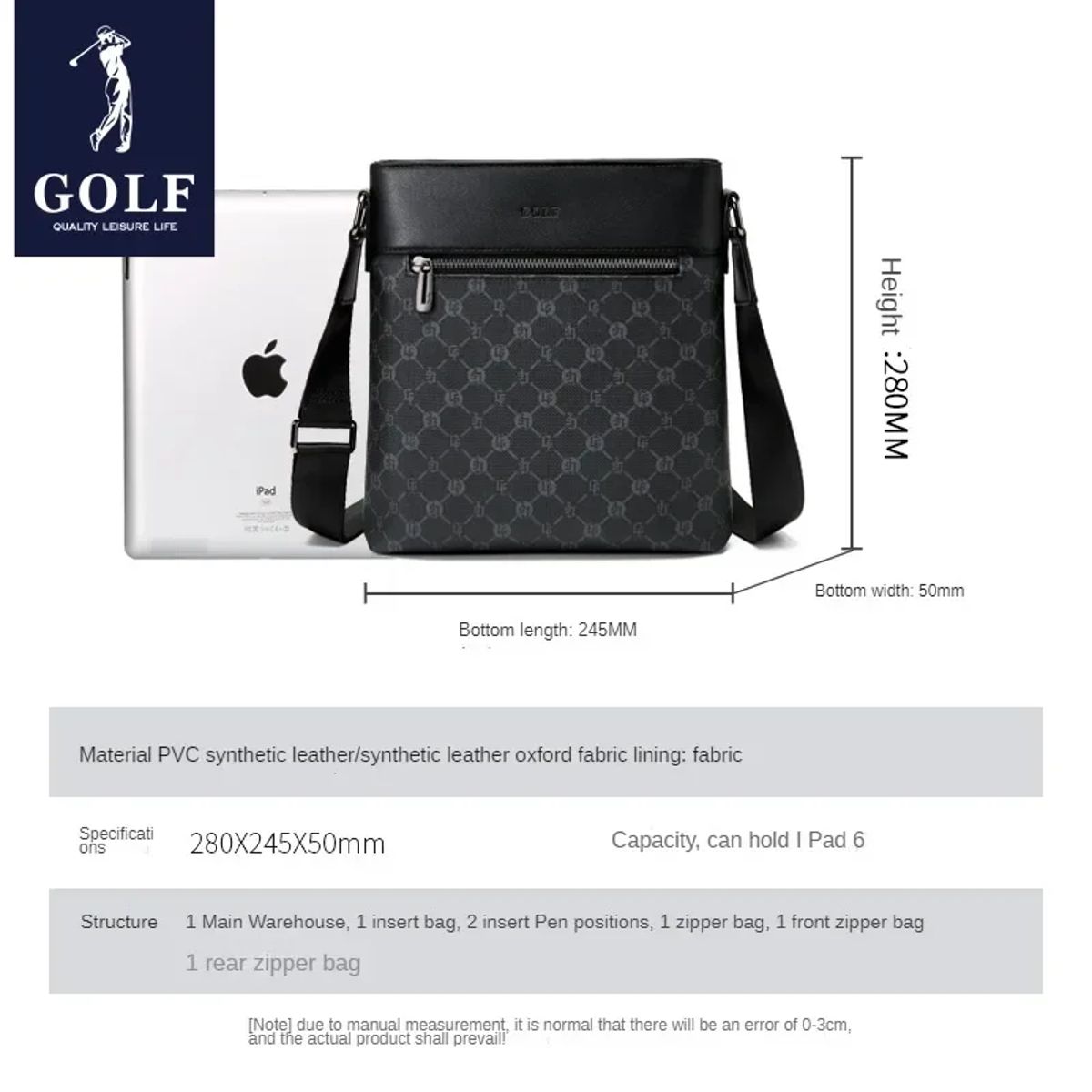 Stylish Men's Crossbody Briefcase, Business Shoulder Sling Bag Golf - Men's Crossbody Bags 2