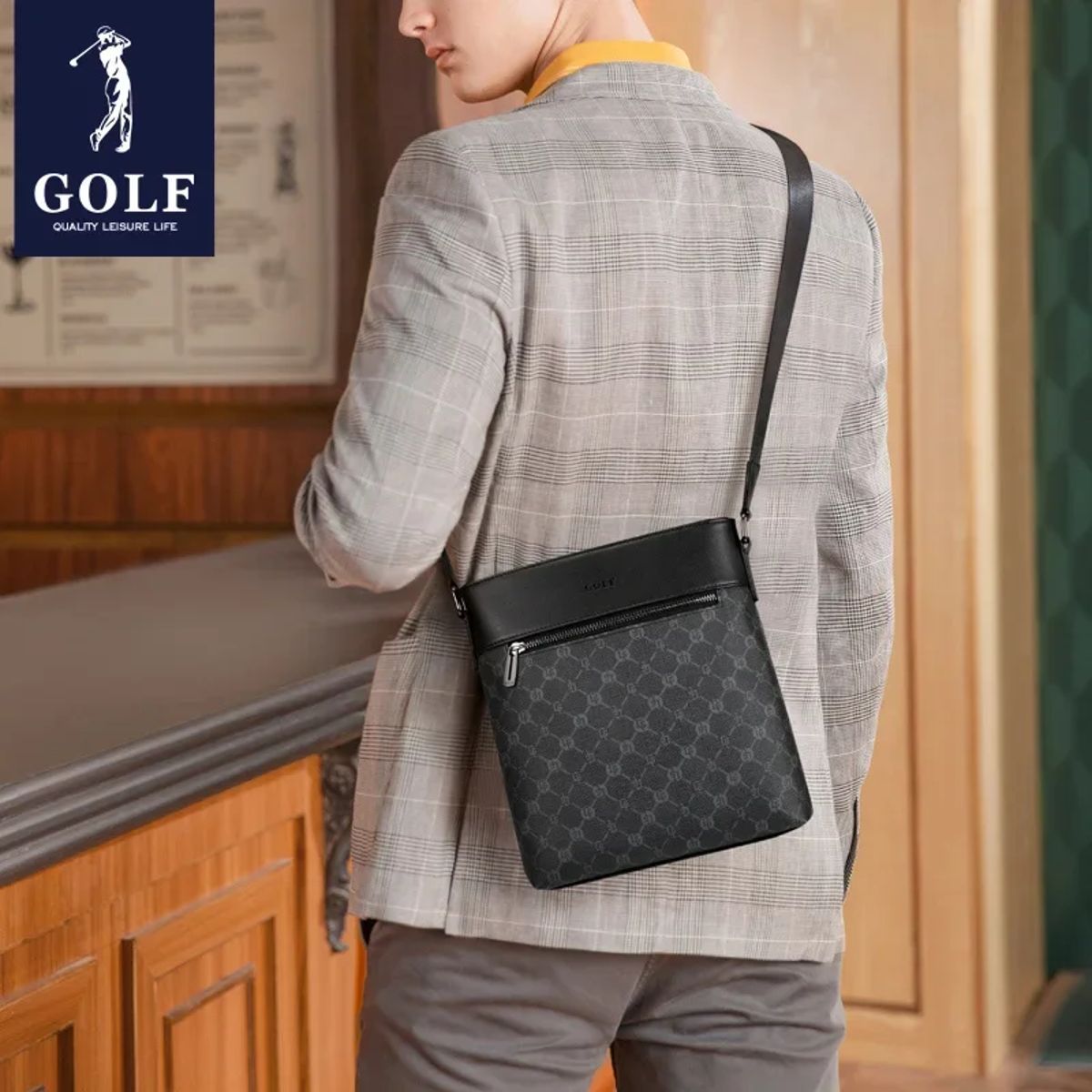 Stylish Men's Crossbody Briefcase, Business Shoulder Sling Bag Golf - Men's Crossbody Bags 3