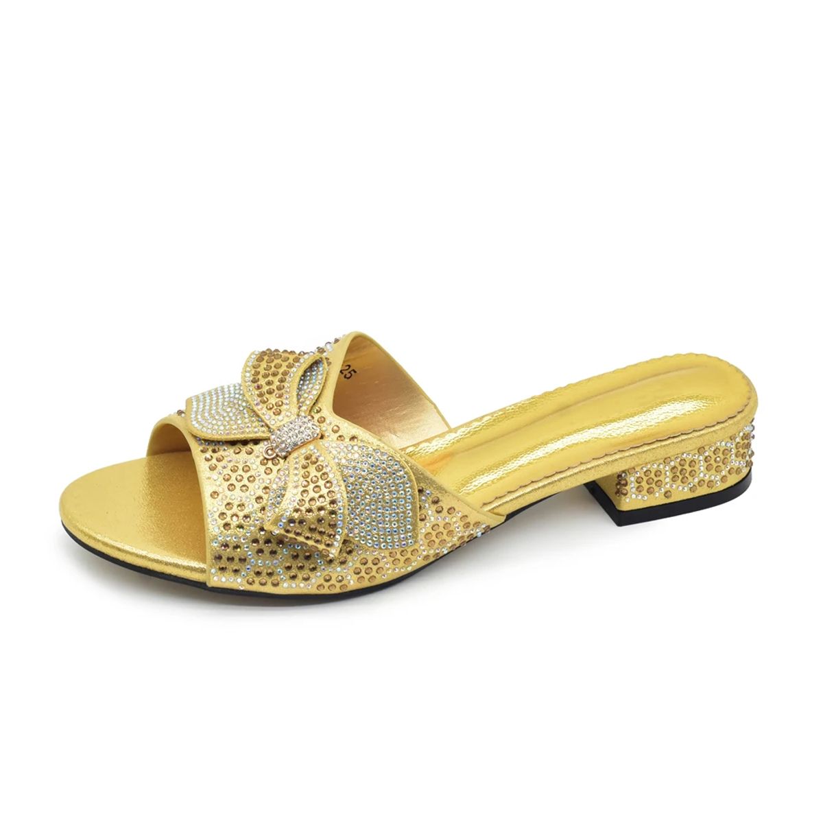 Chic Mid-Heel Sandals with Rhinestone Accents for Brides