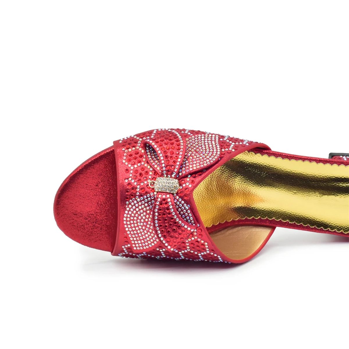 Chic Mid-Heel Sandals with Rhinestone Accents for Brides