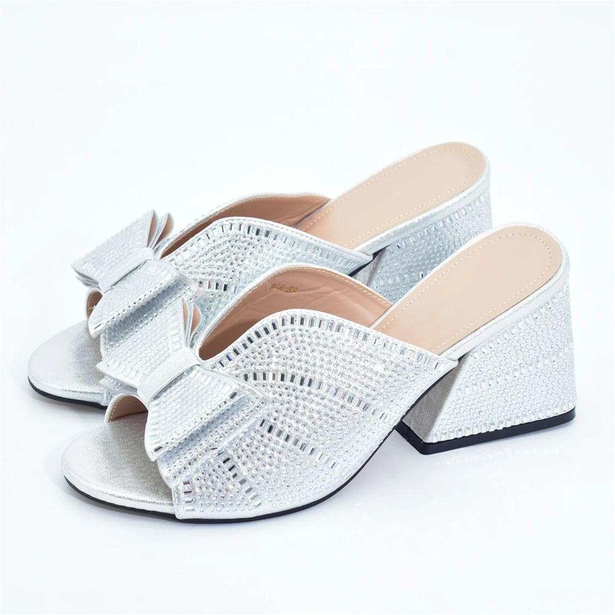 Elegant Women's Party Sandals with Full Rhinestone Design