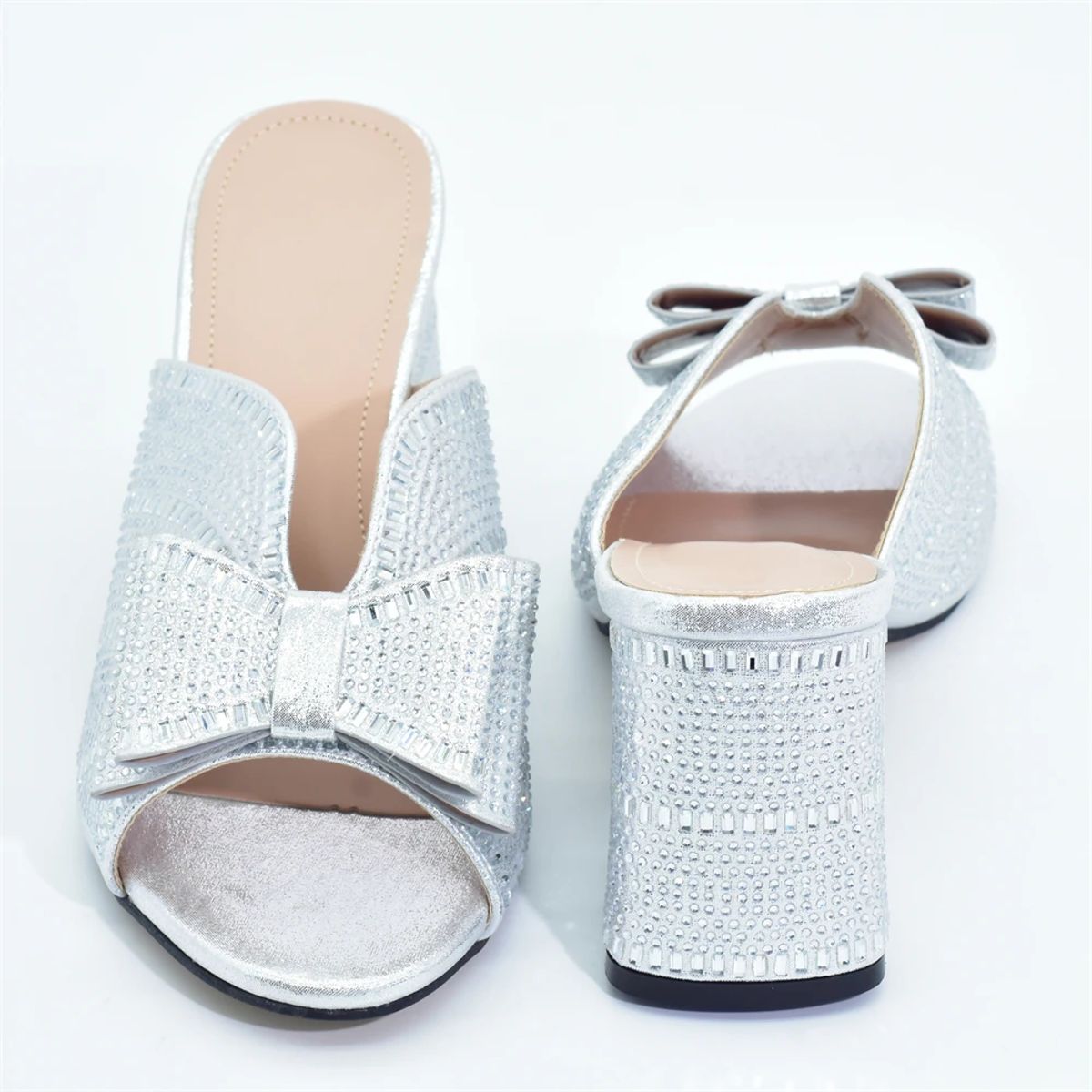 Elegant Women's Party Sandals with Full Rhinestone Design