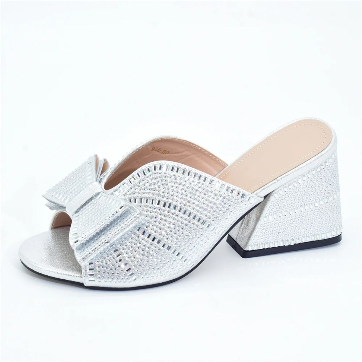 Elegant Women's Party Sandals with Full Rhinestone Design