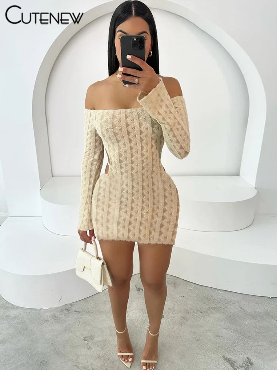 Elegant Off-Shoulder Backless Mini Dress for Women Elegant Off-Shoulder Backless Mini Dress for Women