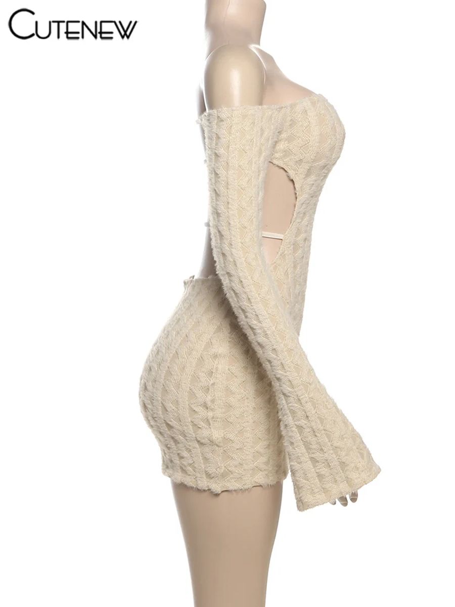 Elegant Off-Shoulder Backless Mini Dress for Women Elegant Off-Shoulder Backless Mini Dress for Women