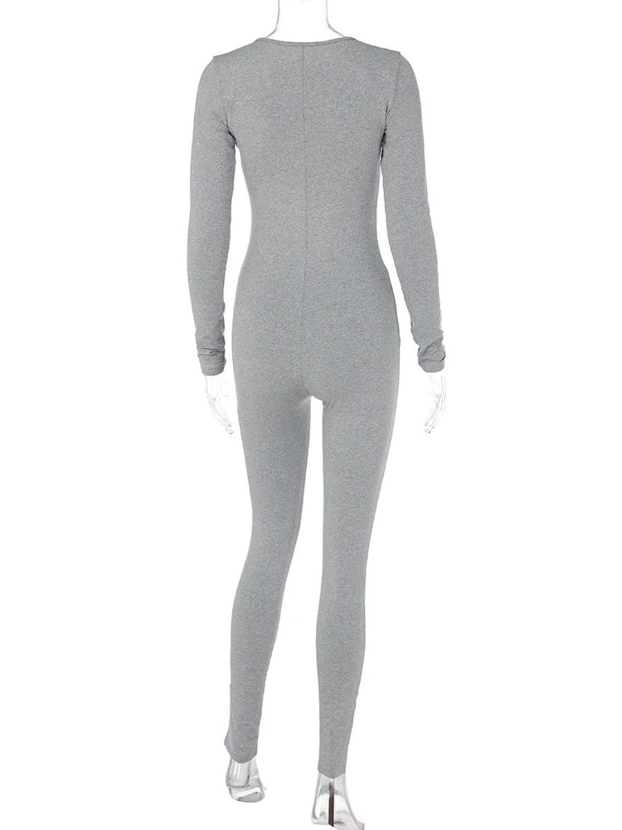 Stylish Solid Hollow Design Lace-Up Jumpsuit for Women