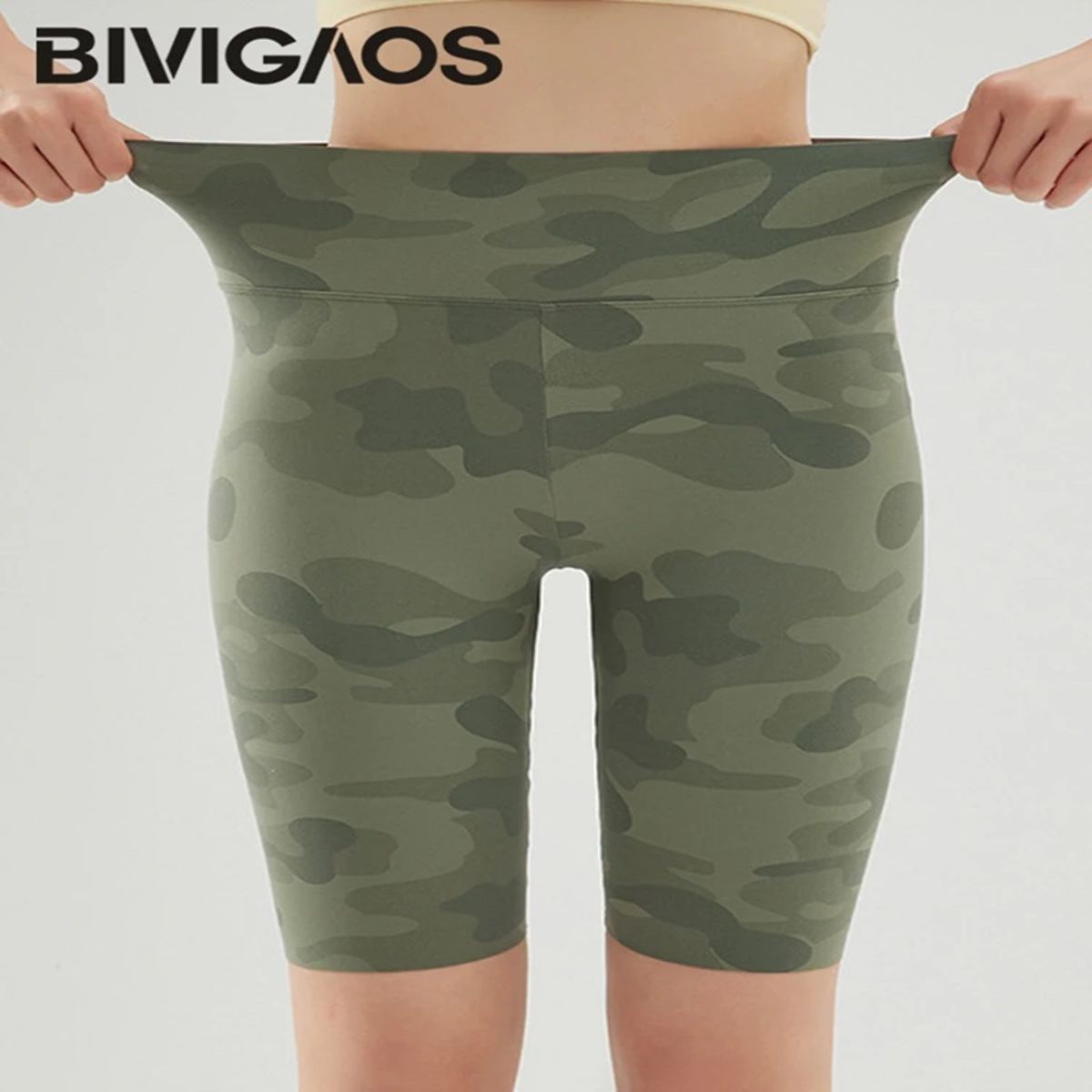 Summer Camouflage Sharkskin Biker Shorts for Casual Comfort Bivigaos - Women's Sports Shorts 2