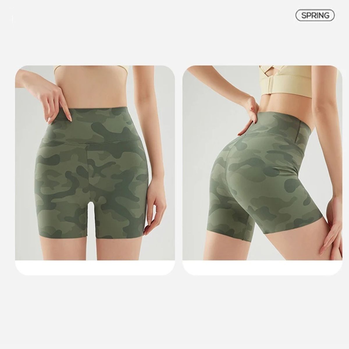 Comfortable Camouflage Sharkskin Biker Shorts for Casual Summer Wear Bivigaos - Women's Sports Shorts 2