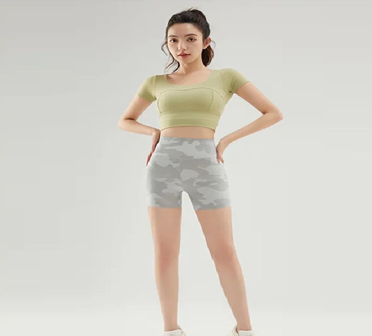 Comfortable Camouflage Sharkskin Biker Shorts for Casual Summer Wear Bivigaos - Women's Sports Shorts 3