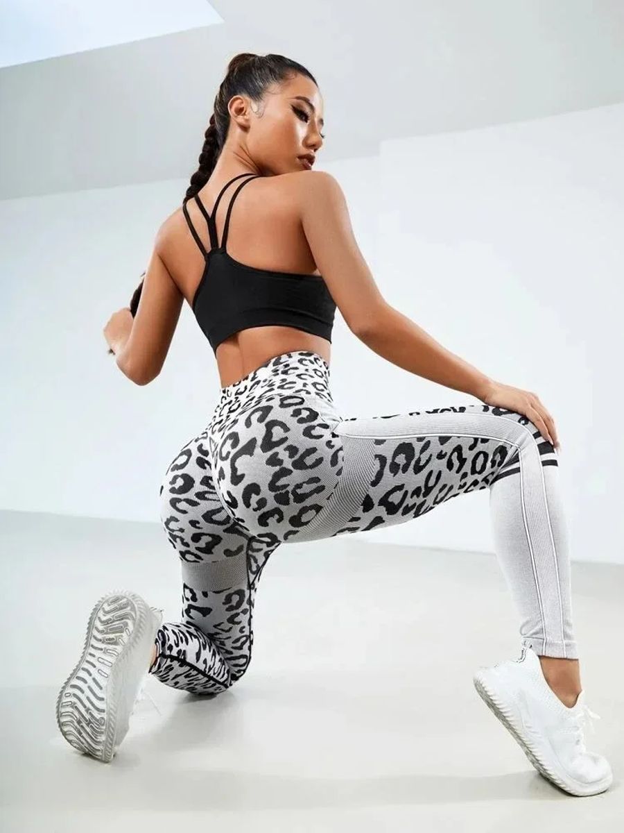 High Waist Leopard Print Seamless Yoga Pants for Women High Waist Leopard Print Seamless Yoga Pants for Women