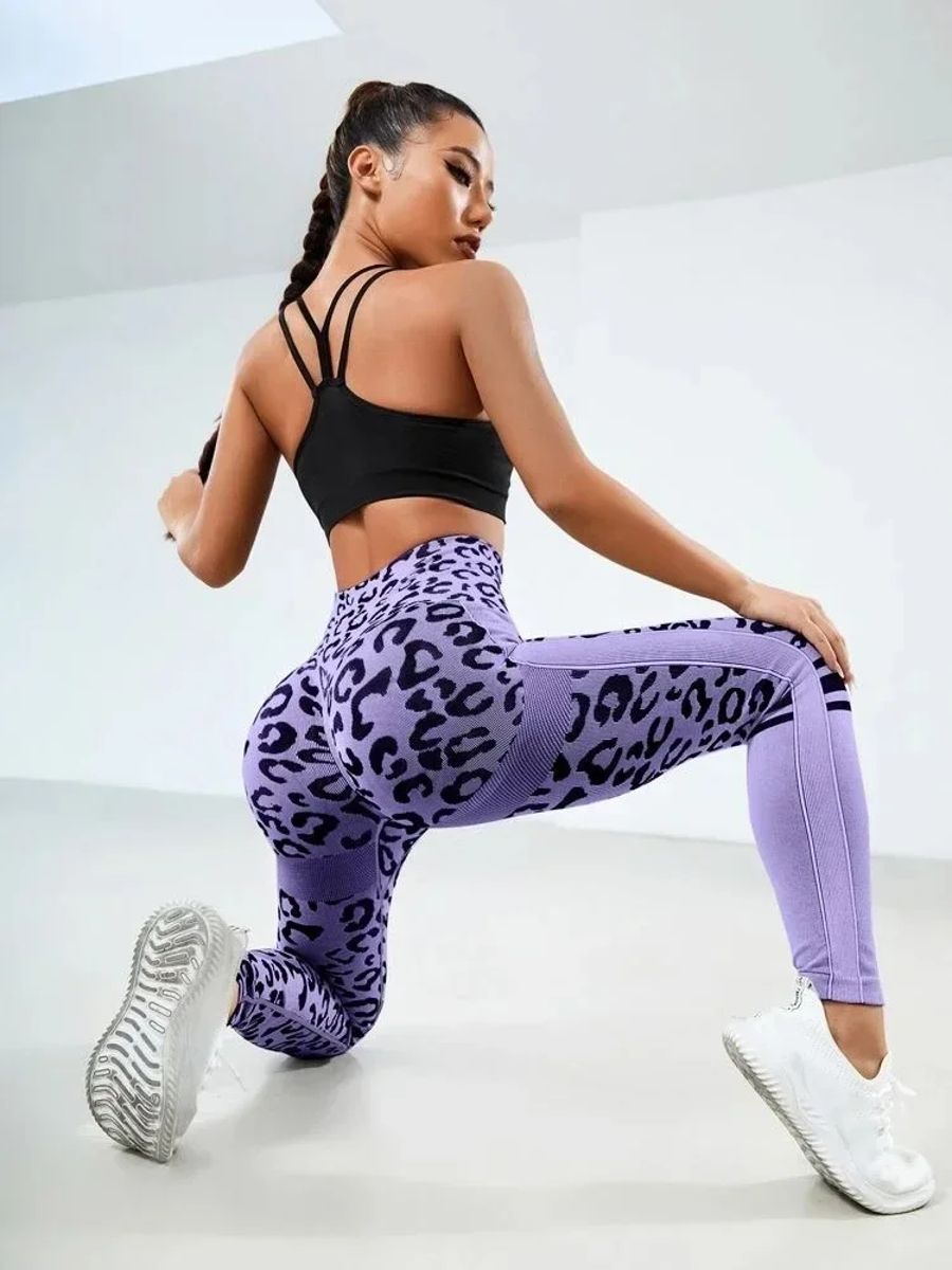 Seamless Leopard Workout Pants for Running and Yoga Seamless Leopard Workout Pants for Running and Yoga