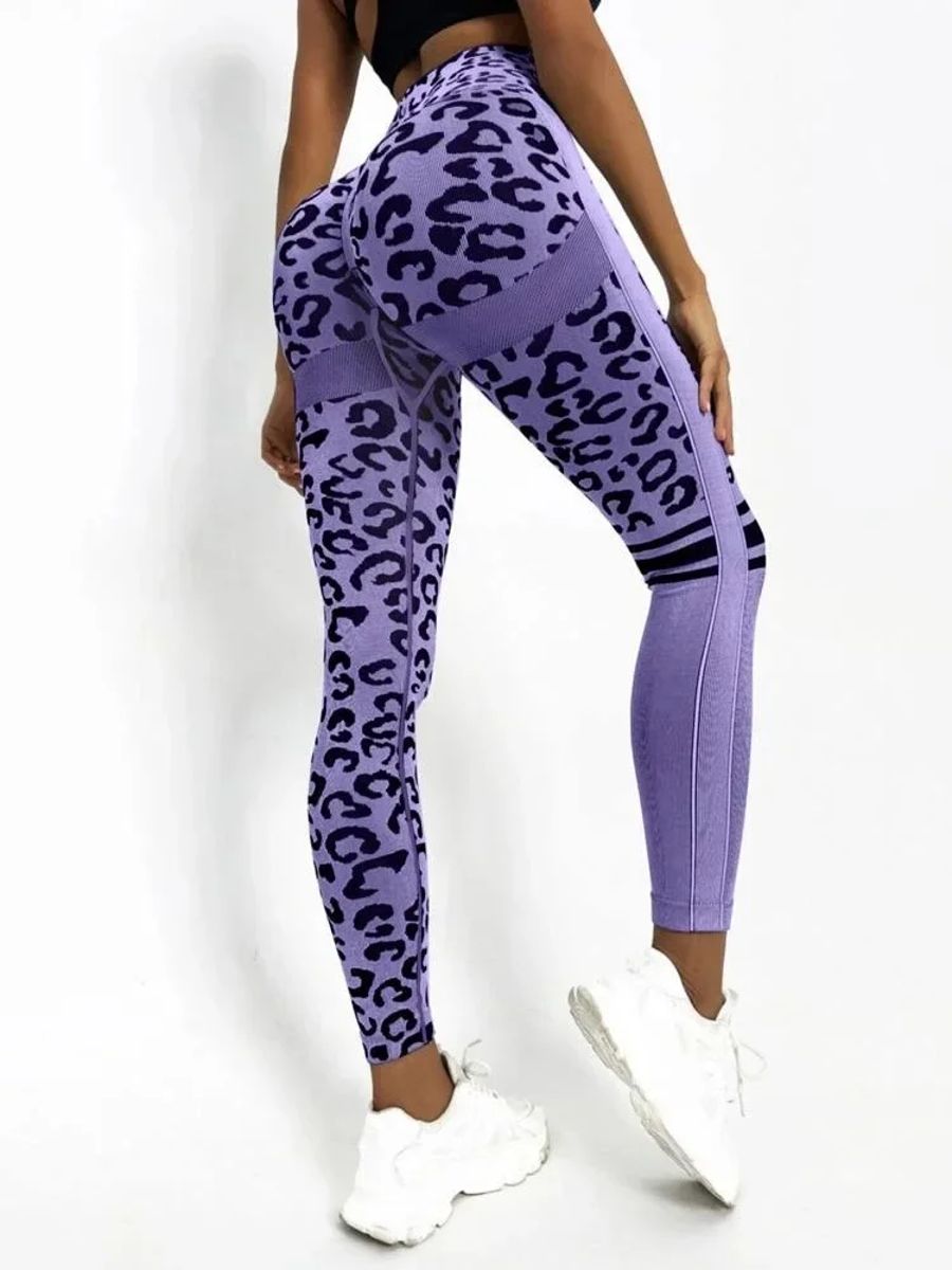 Seamless Leopard Workout Pants for Running and Yoga Seamless Leopard Workout Pants for Running and Yoga