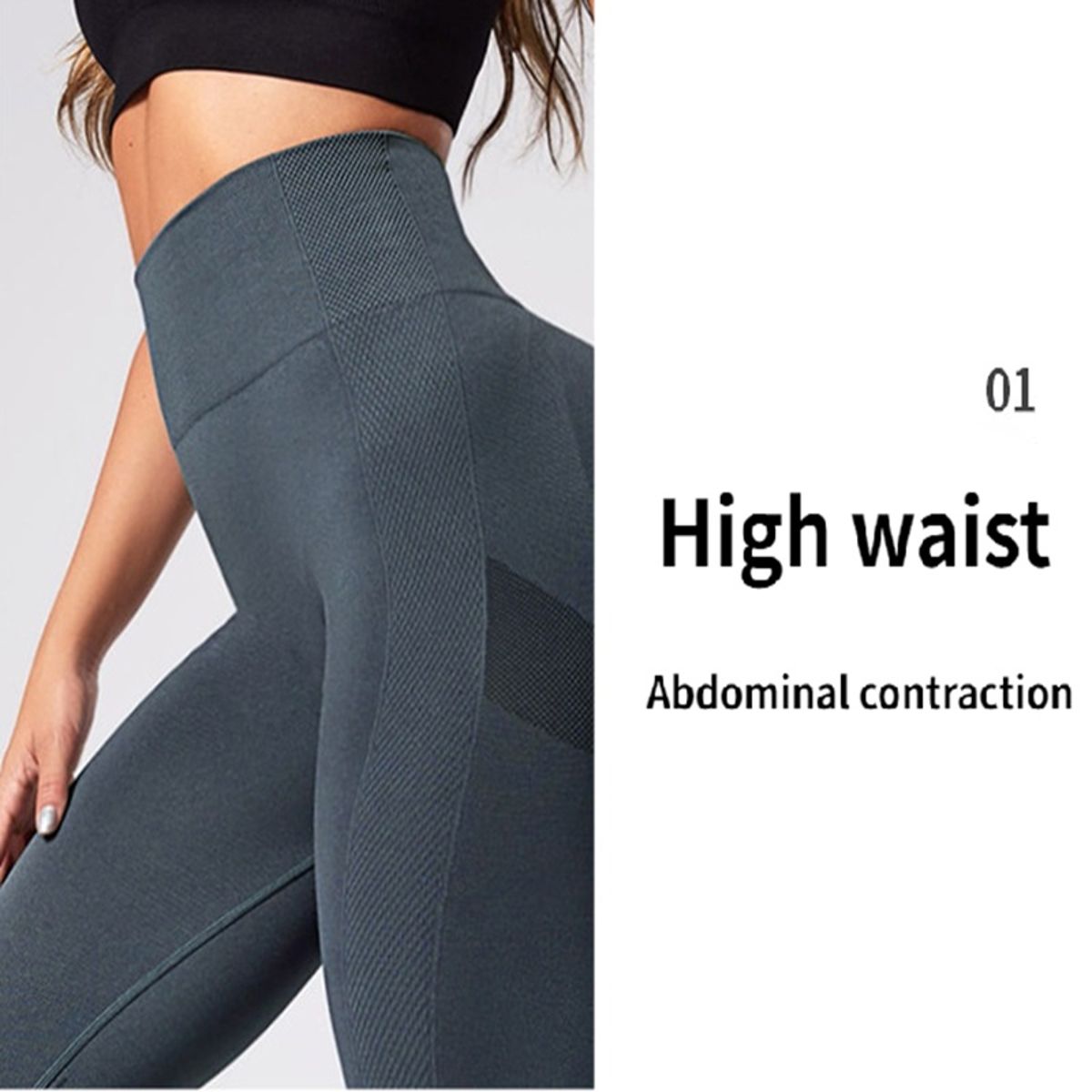 Seamless High-Waist Yoga Leggings for Fitness and Workouts