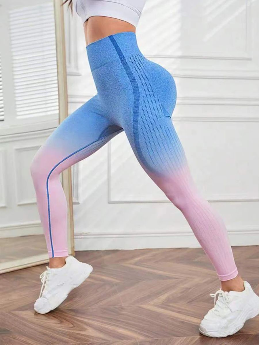 Women's Gradient Seamless High-Waist Yoga Leggings for Fitness
