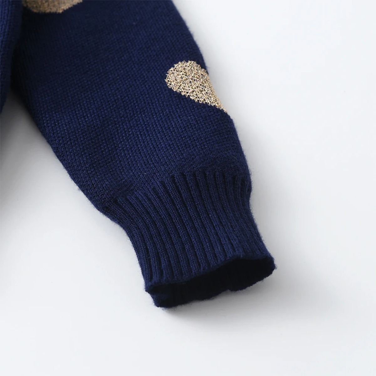 Heart Print Knitted Cardigan Sweater for Girls - Winter Wear