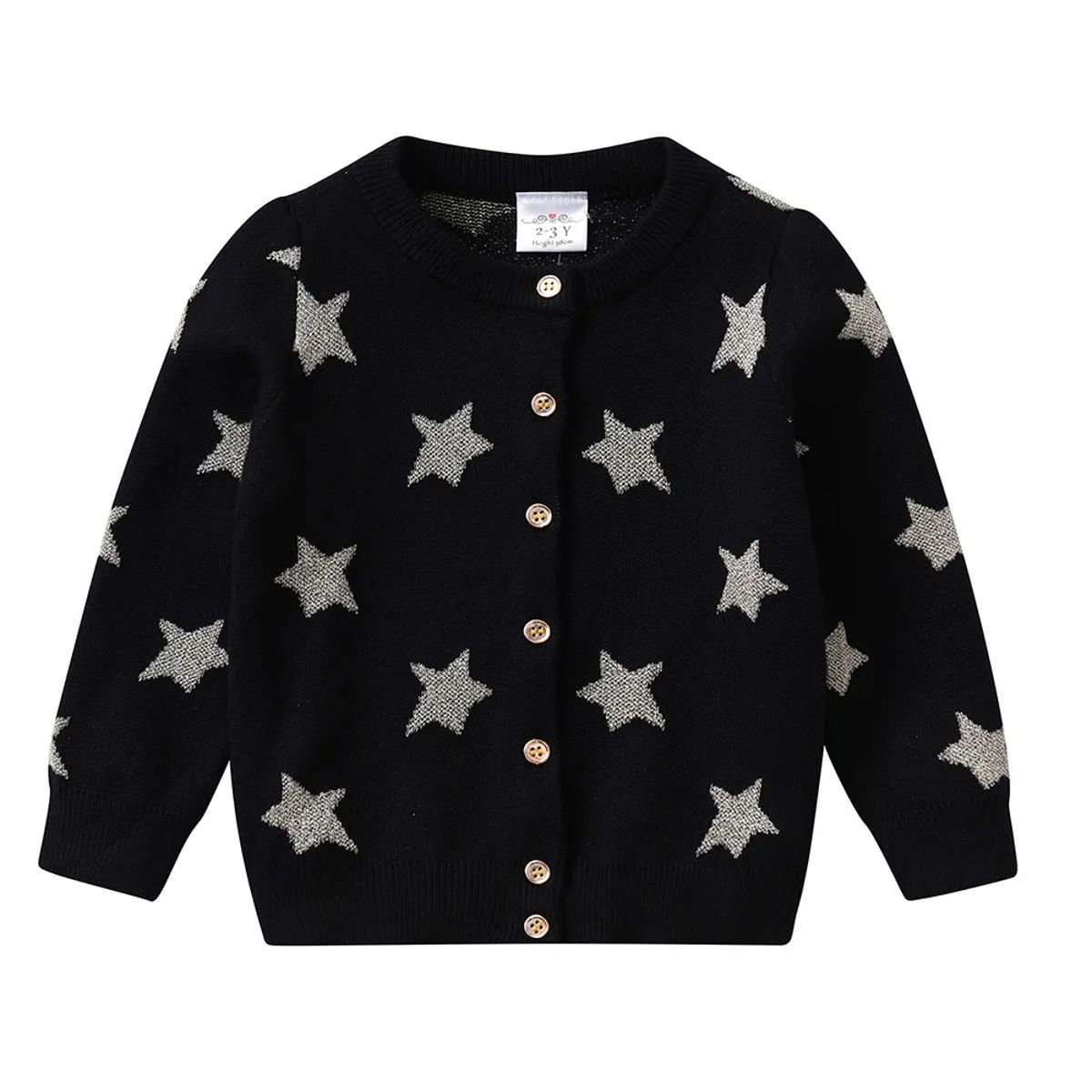 Stylish Girls' Knitted Cardigan with Button Closure