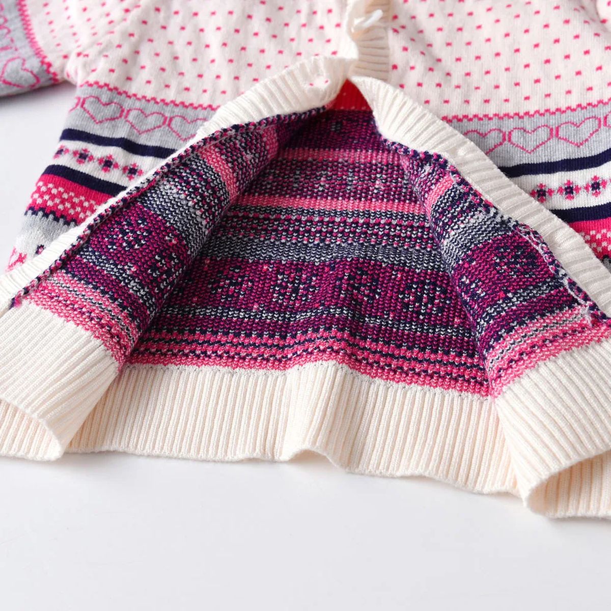 Adorable Toddler Girls' Knitted Cardigan Sweater with Floral Design