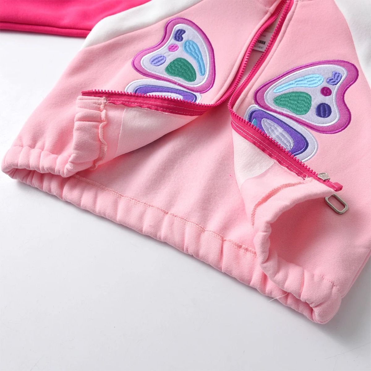 Warm and Cozy Fleece Jacket with Butterfly Print for Girls
