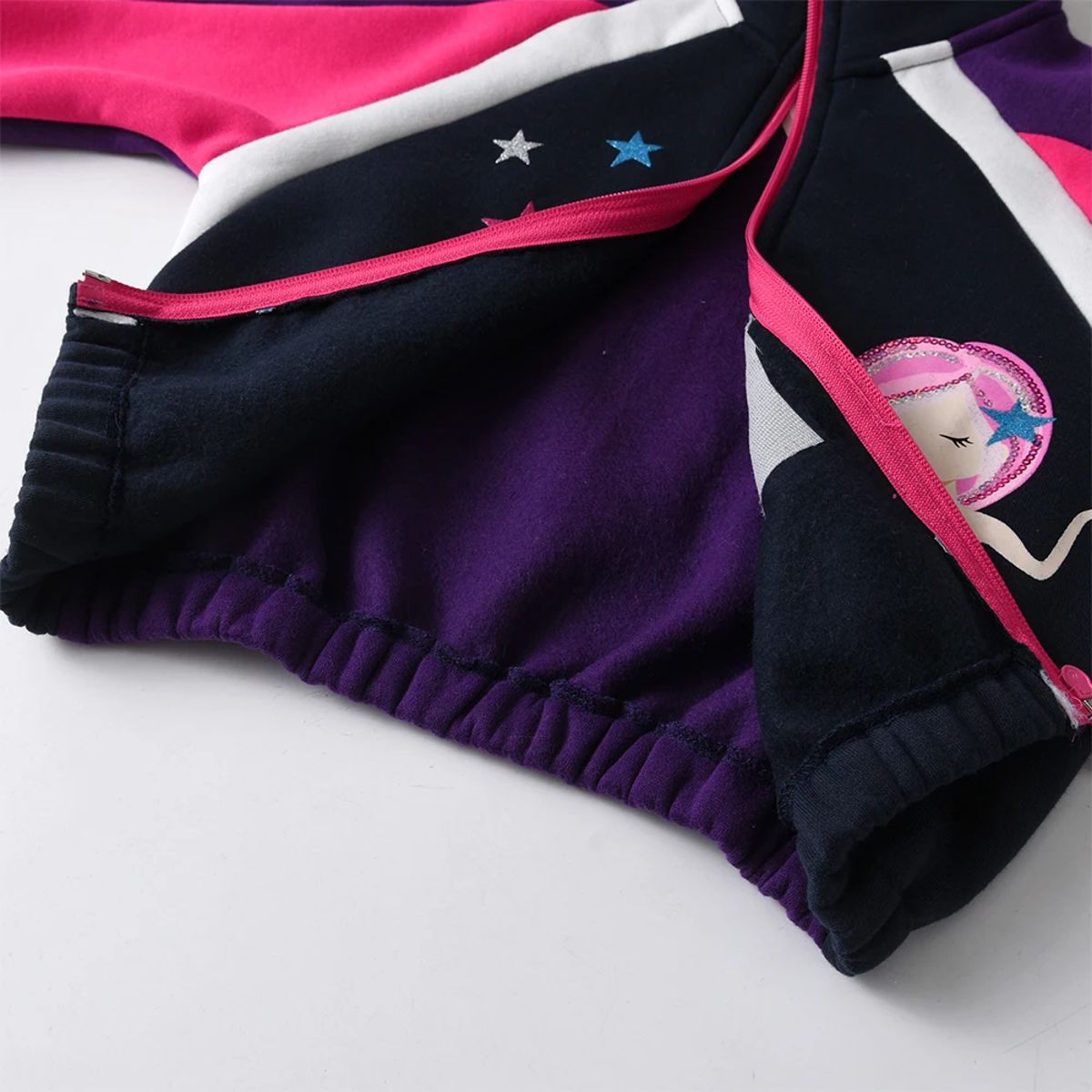 Mermaid-Print Kids' Winter Jacket with Zipper Closure