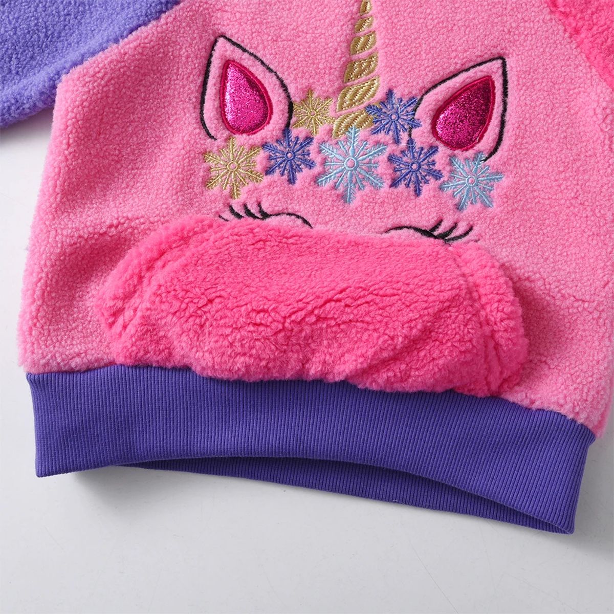 Winter Fleece O-neck Sweatshirt for Girls with Cartoon Design Dxton - Kids's Hoodies & Sweatshirts 3