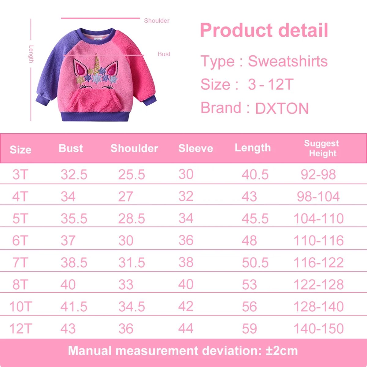 Winter Fleece O-neck Sweatshirt for Girls with Cartoon Design Dxton - Kids's Hoodies & Sweatshirts 5