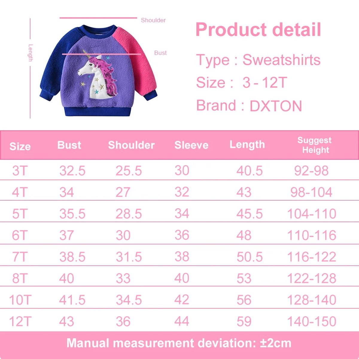 Cozy Fleece Sweatshirt for Girls with Sequin Unicorn Applique Dxton - Kids's Hoodies & Sweatshirts 5
