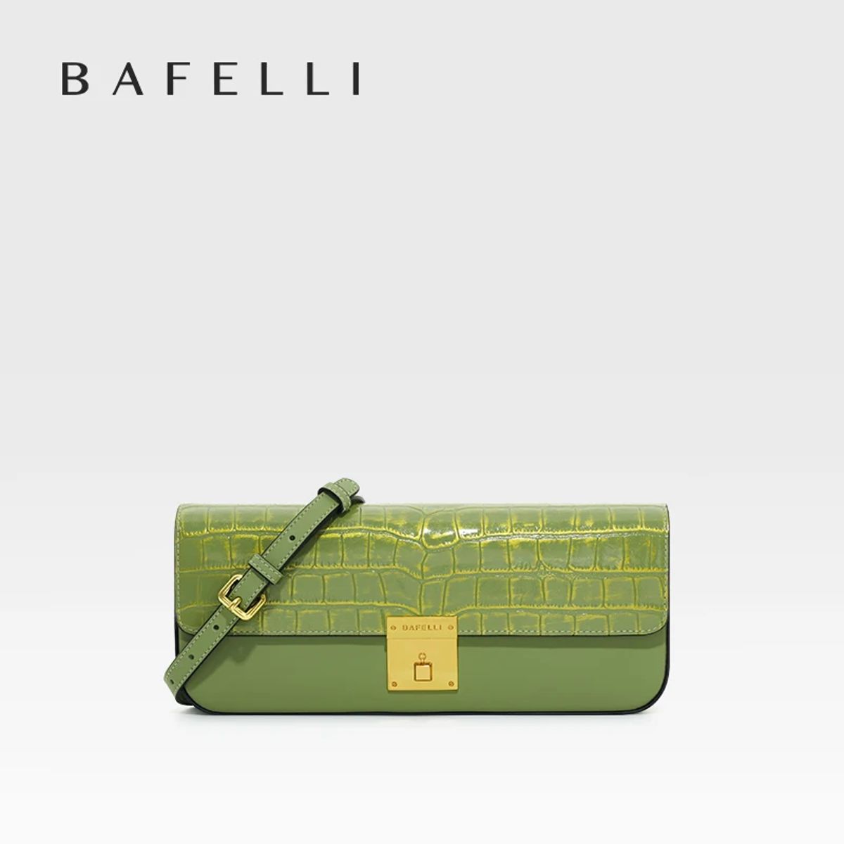 Elegant Genuine Leather Evening Shoulder Bag with Lock Detail Bafelli - Women's Shoulder Bags 2