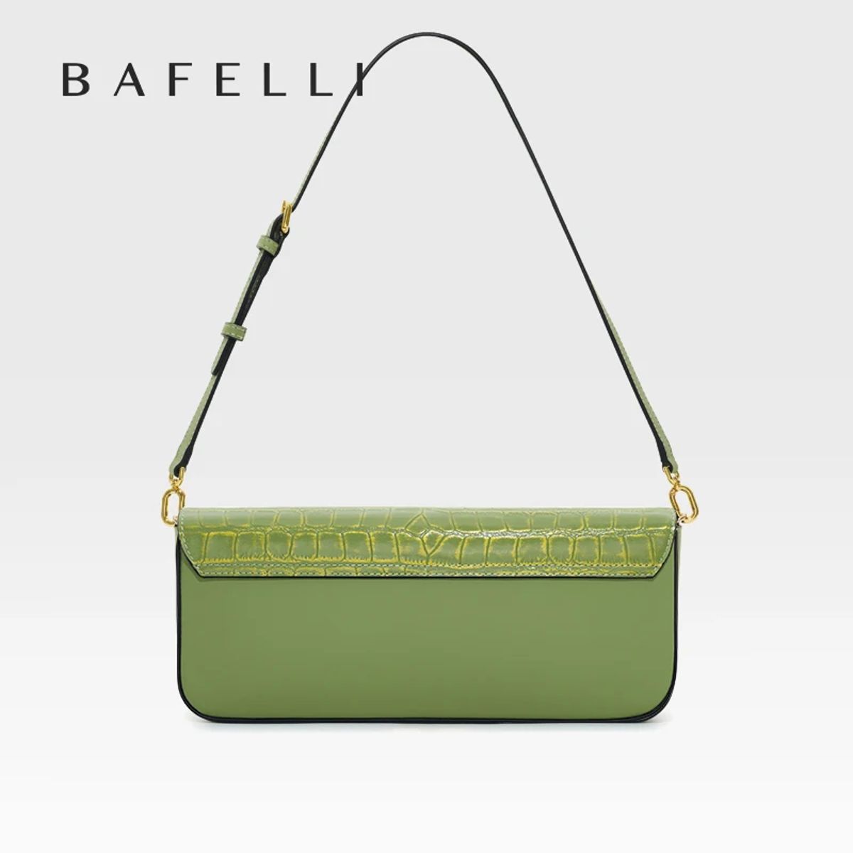 Elegant Genuine Leather Evening Shoulder Bag with Lock Detail Bafelli - Women's Shoulder Bags 1