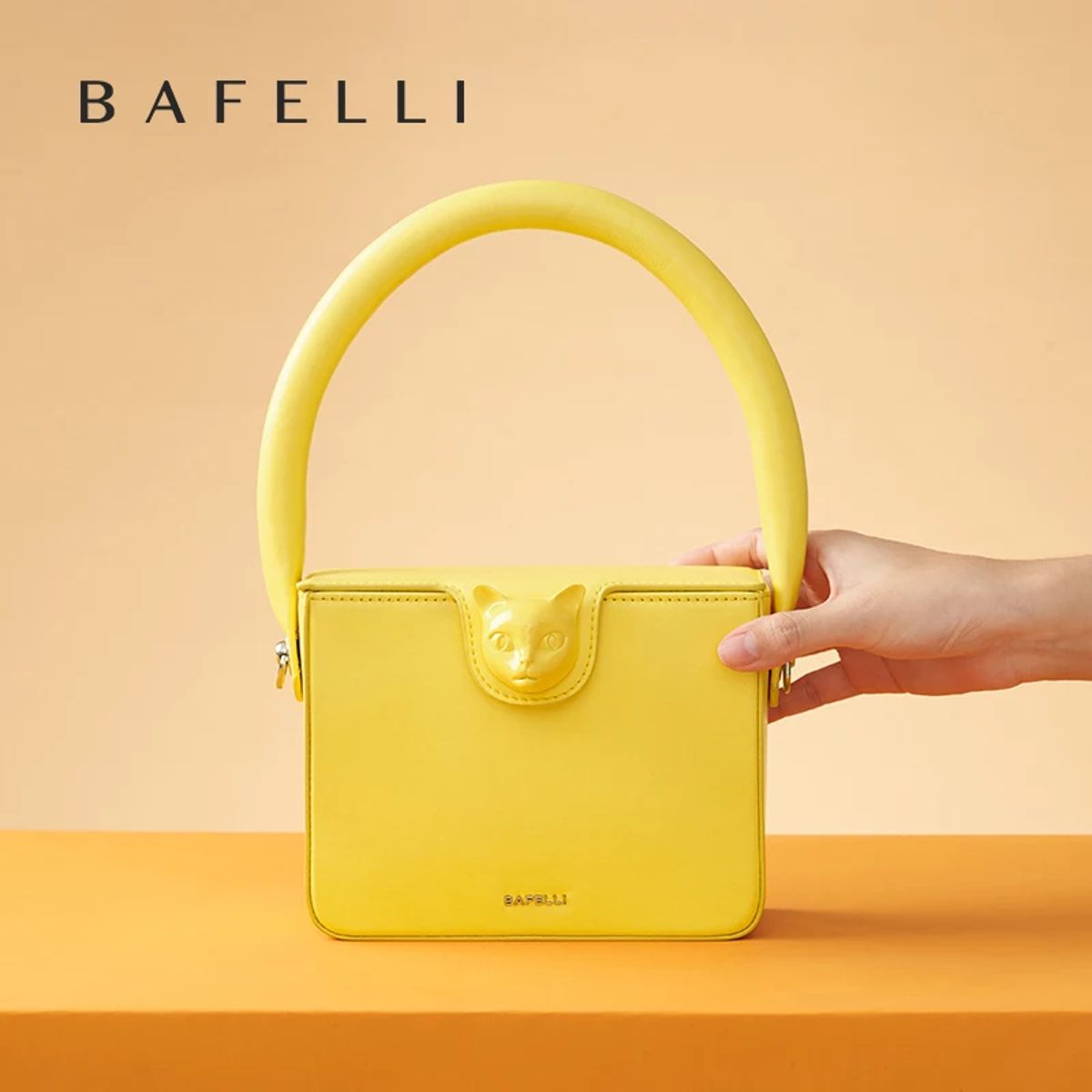 Luxury Genuine Leather Boxy Flap Handbag with Lock Bafelli - Women's Handbags 2