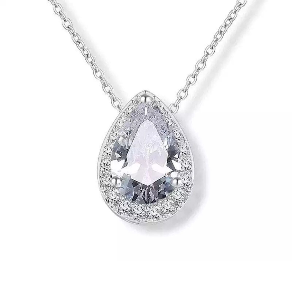 Elegant Teardrop Zircon Pendant Necklace for Special Occasions Elegant Teardrop Zircon Pendant Necklace for Special Occasions