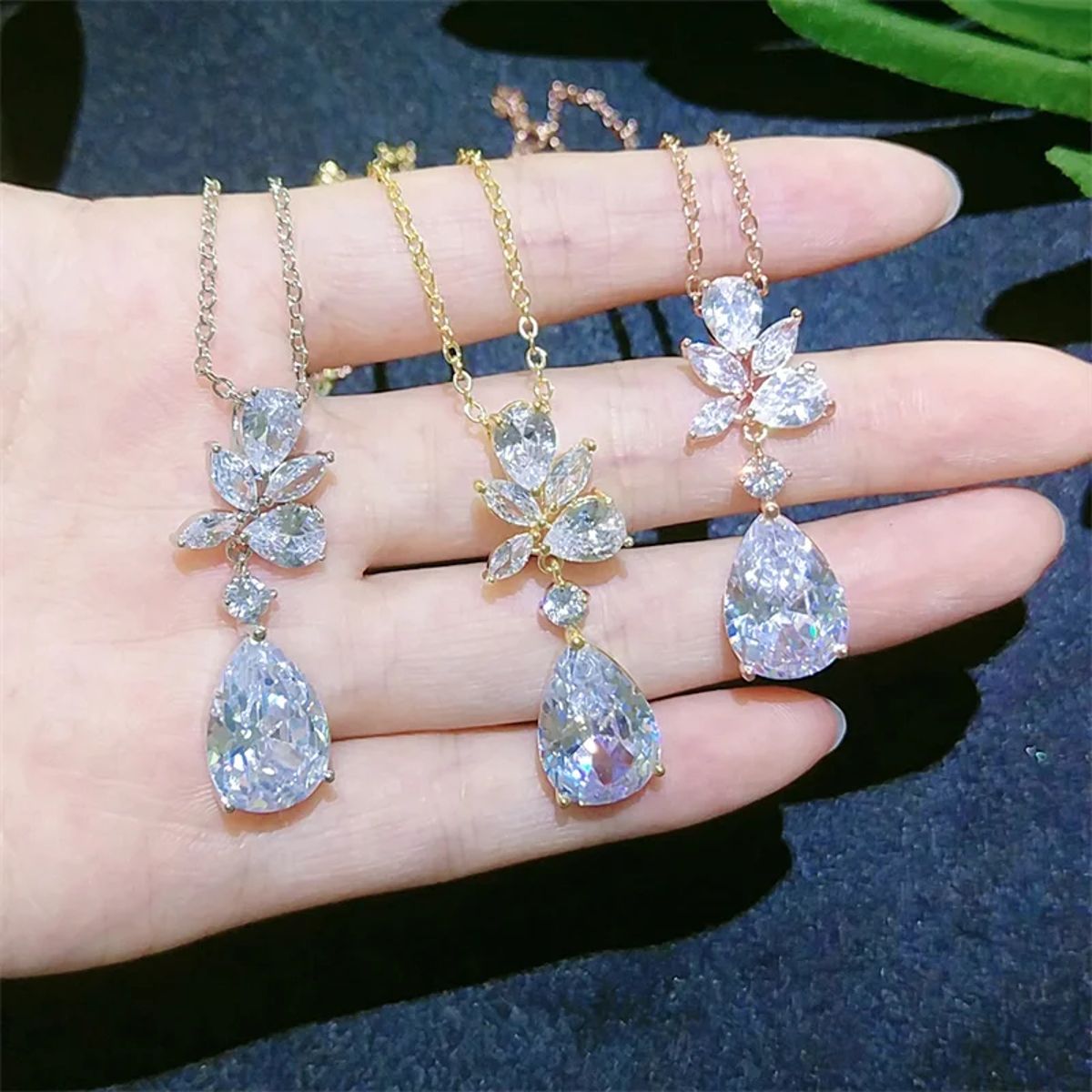 Elegant Water Drop Zircon Pendant Necklace for Women’s Special Occasions Zakol - Women's Necklaces 1