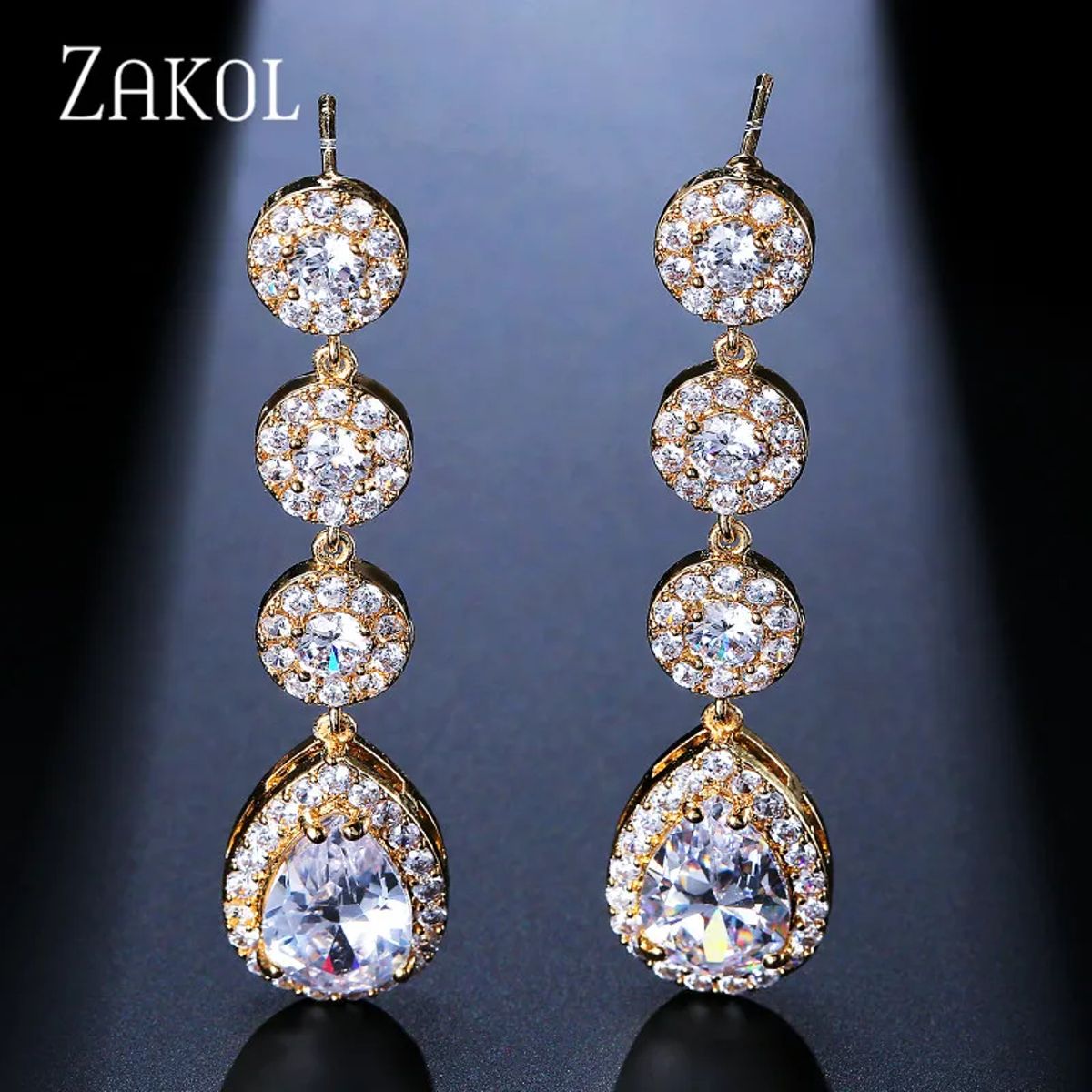 Elegant Water Drop Cubic Zirconia Dangle Earrings for Women Elegant Water Drop Cubic Zirconia Dangle Earrings for Women