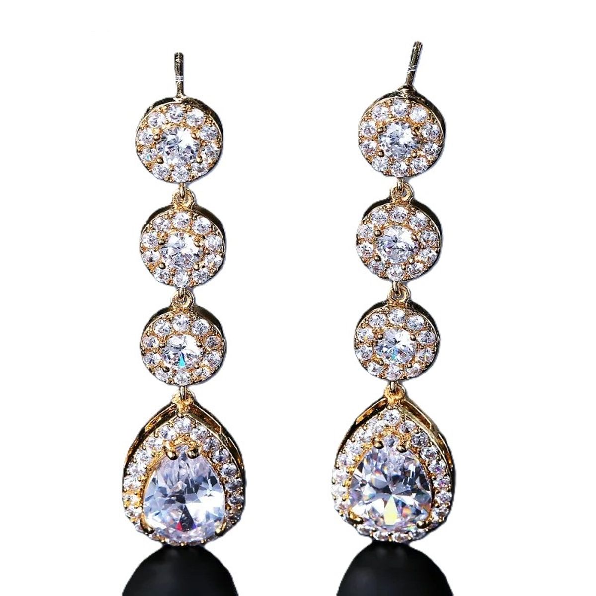 Elegant Water Drop Cubic Zirconia Dangle Earrings for Women Elegant Water Drop Cubic Zirconia Dangle Earrings for Women