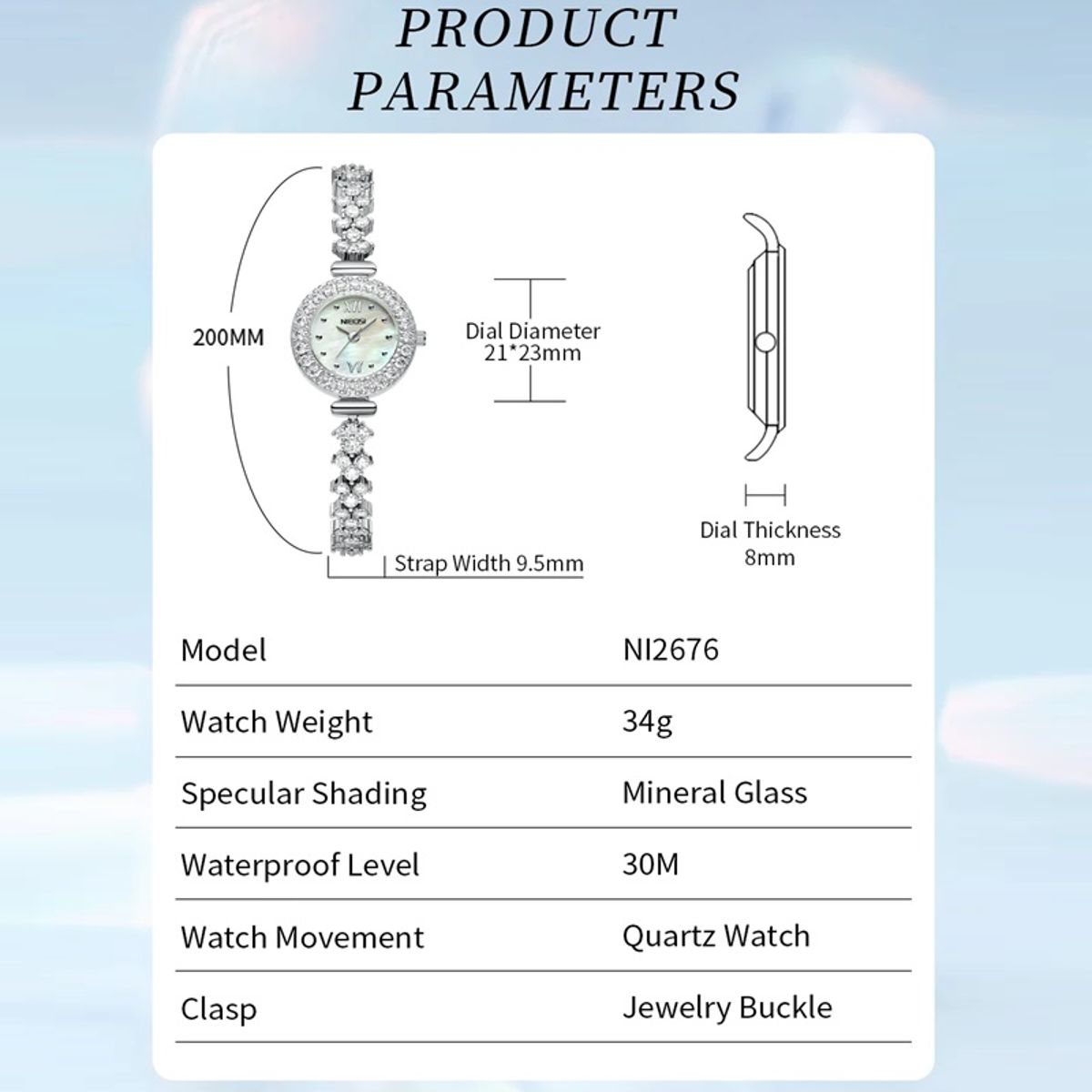 Elegant Women's Luxury Quartz Watch with Diamond Accents Nibosi - Women's Dress Watches 5
