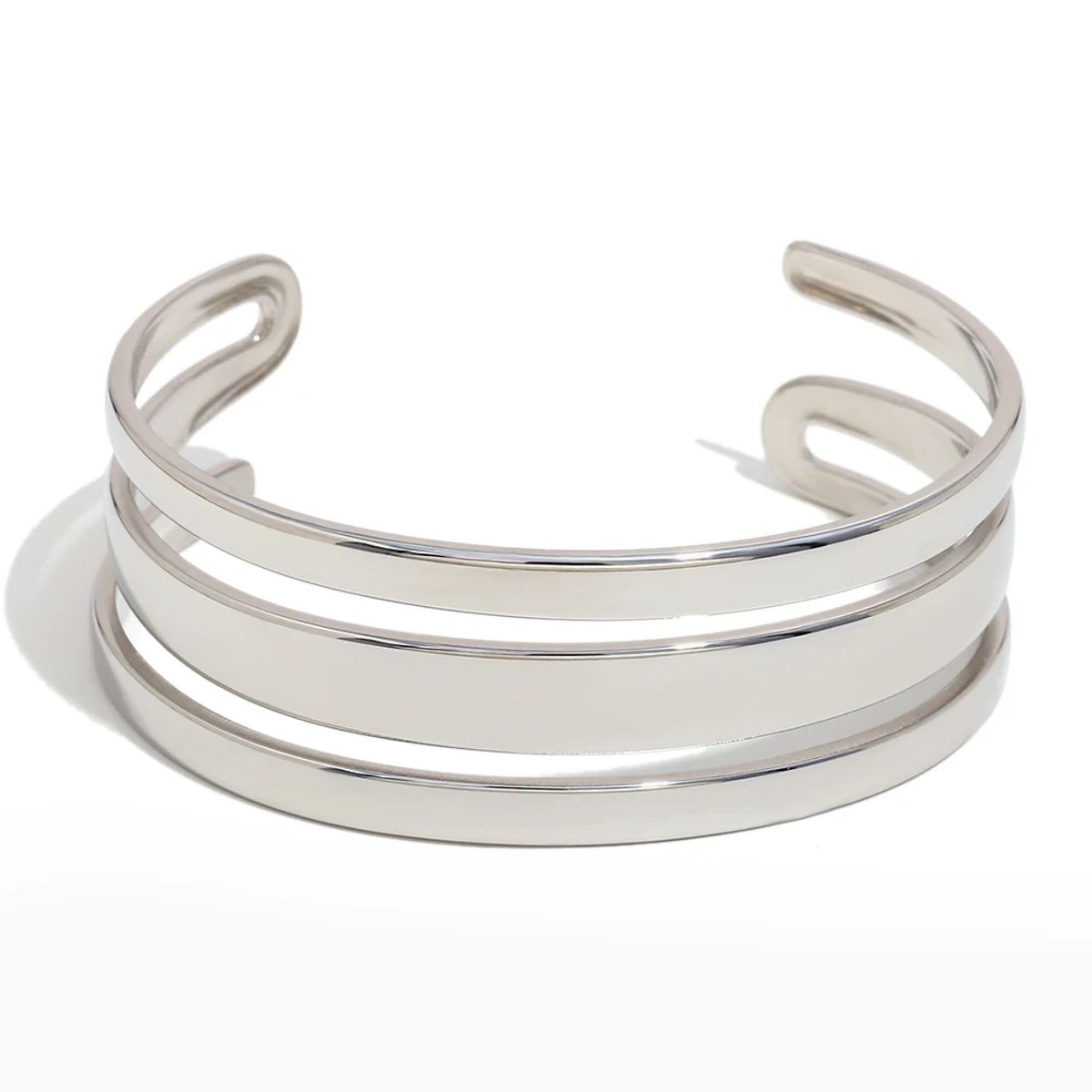Elegant Wide-Faced Three-Layer Open Cuff Bracelet for Women Elegant Wide-Faced Three-Layer Open Cuff Bracelet for Women