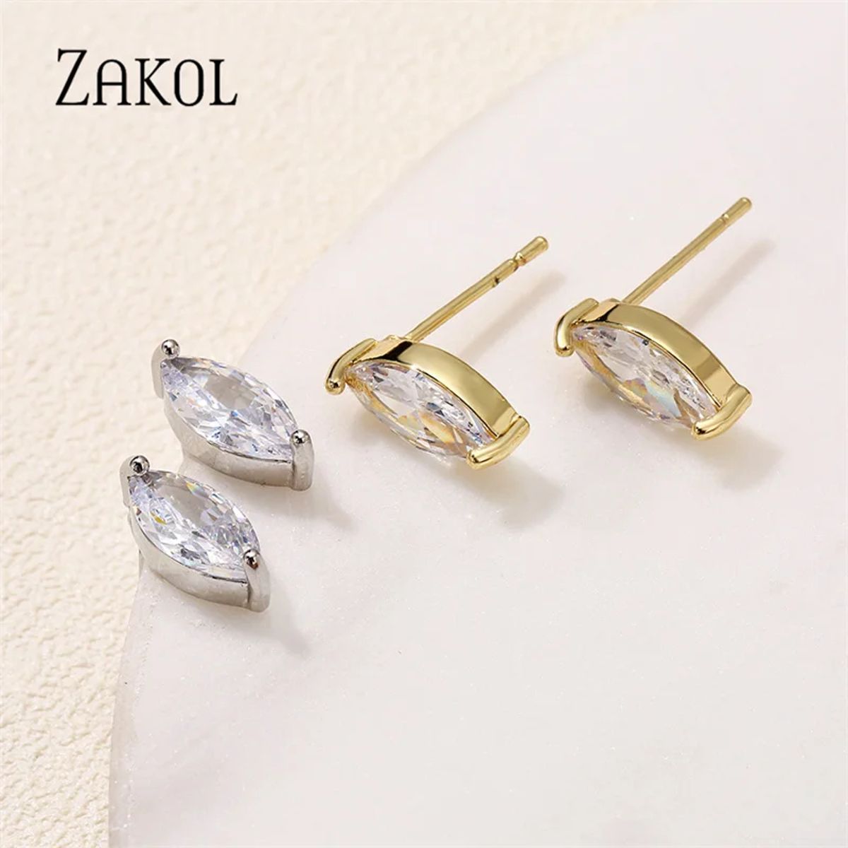 Elegant Geometric Cubic Zirconia Stud Earrings for Women
