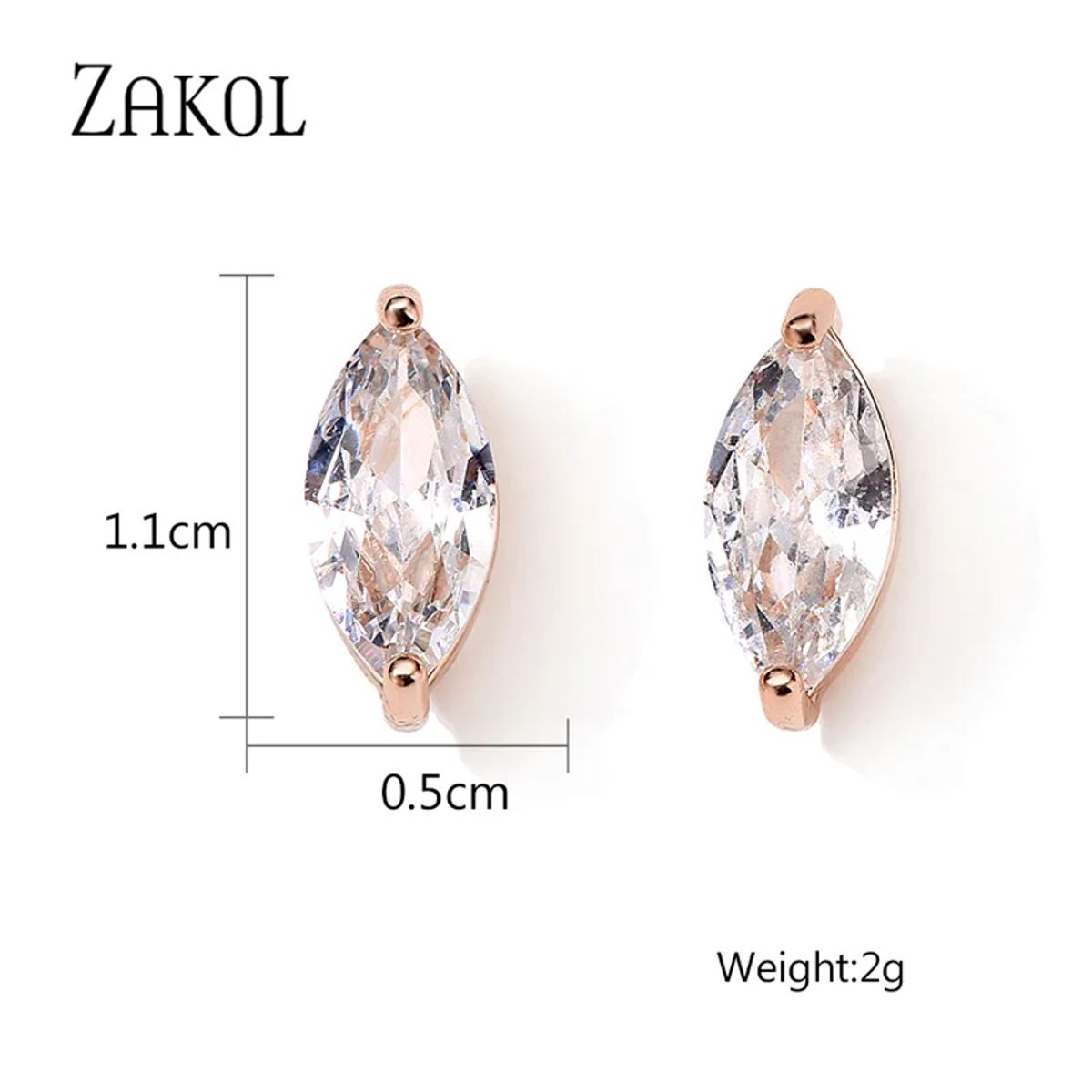 Elegant Geometric Cubic Zirconia Stud Earrings for Women