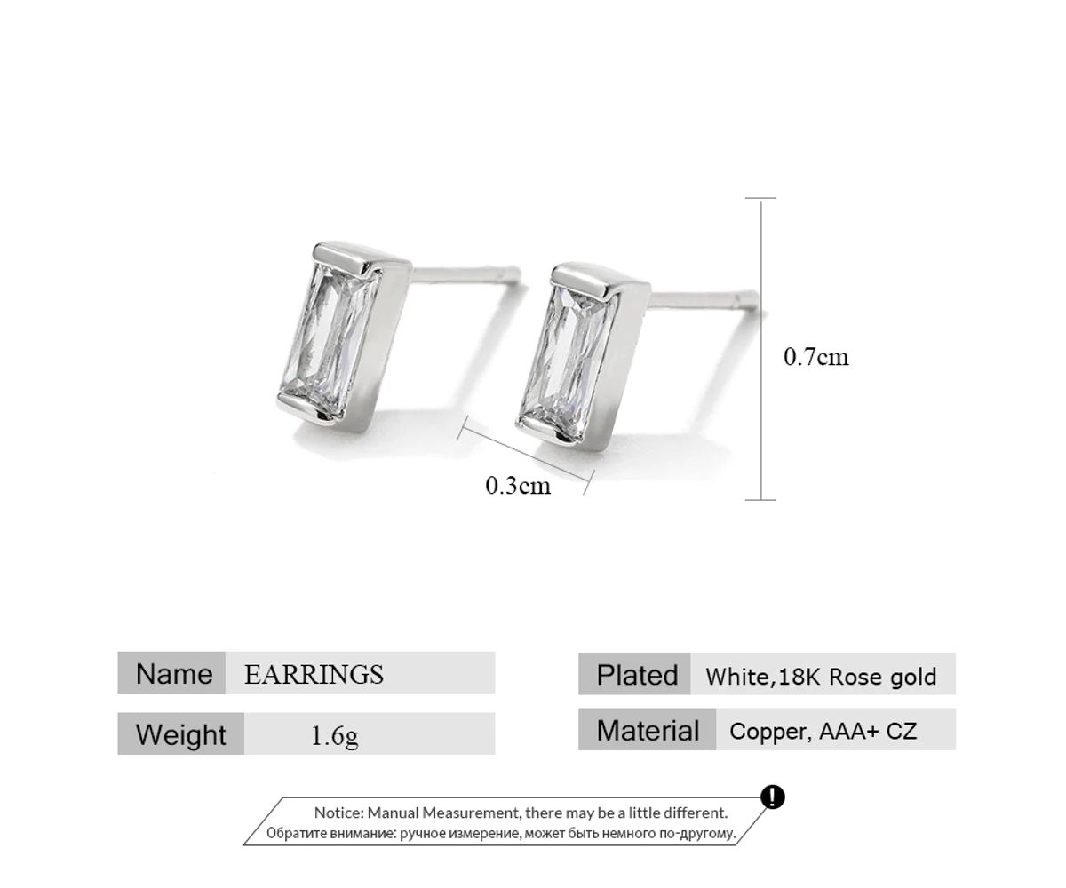 Elegant Minimalist Geometric Cubic Zirconia Stud Earrings for Women