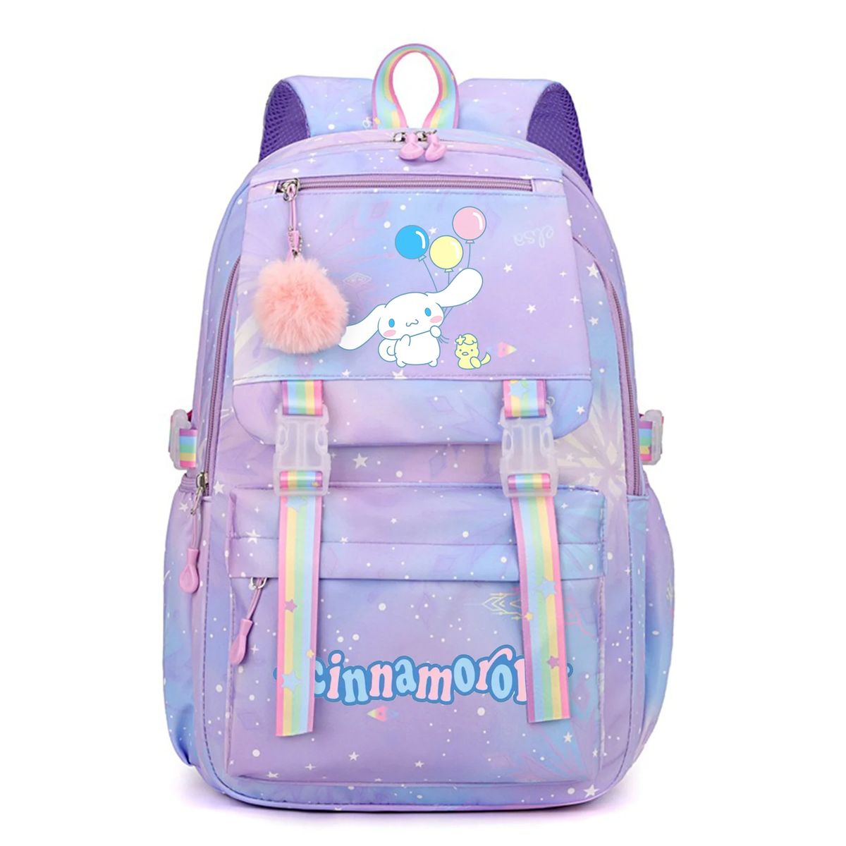 Cute Cartoon Applique Backpack for Students and Teens