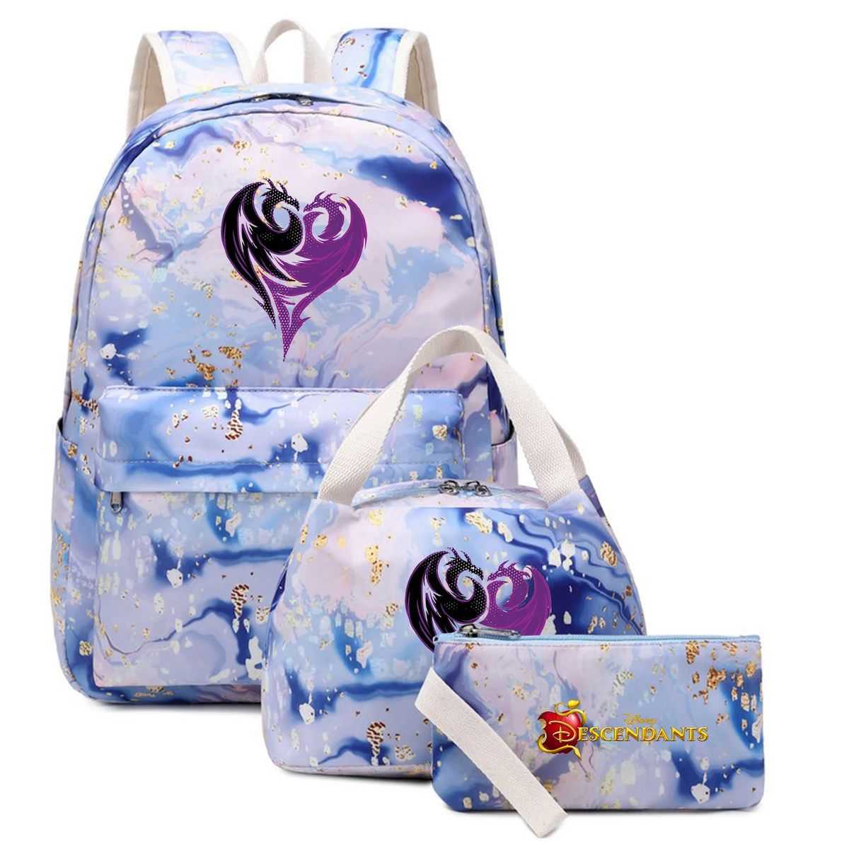 3Pcs School Backpack Set with Lunch Bag & Pen Case