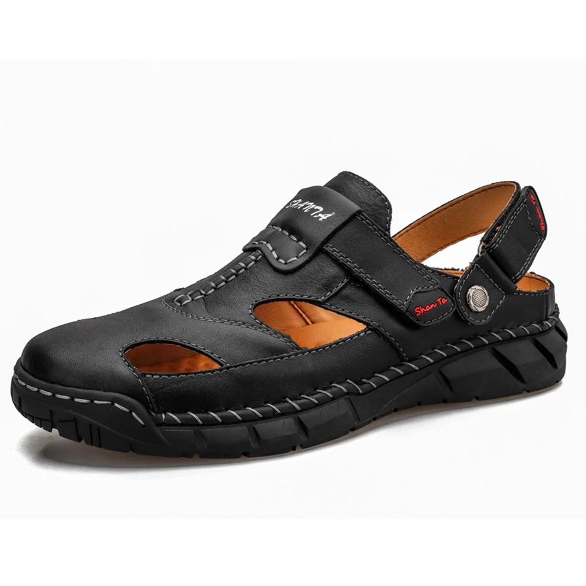 Classic Men's Leather Sandals – Lightweight Outdoor Casual Footwear
