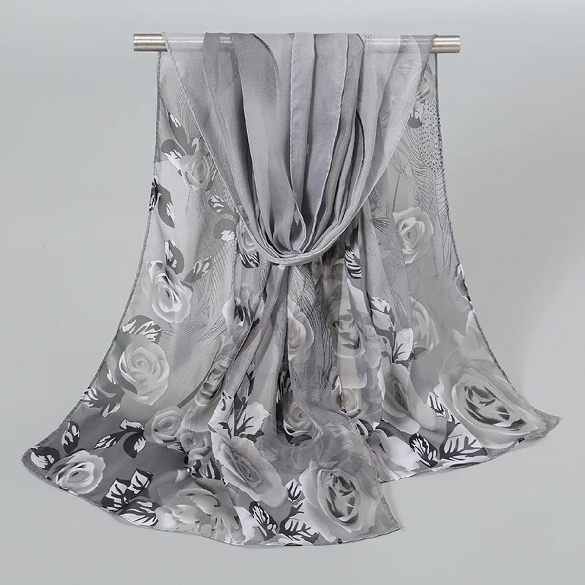 Elegant Printed Chiffon Scarf for Women – Stylish Spring Shawl