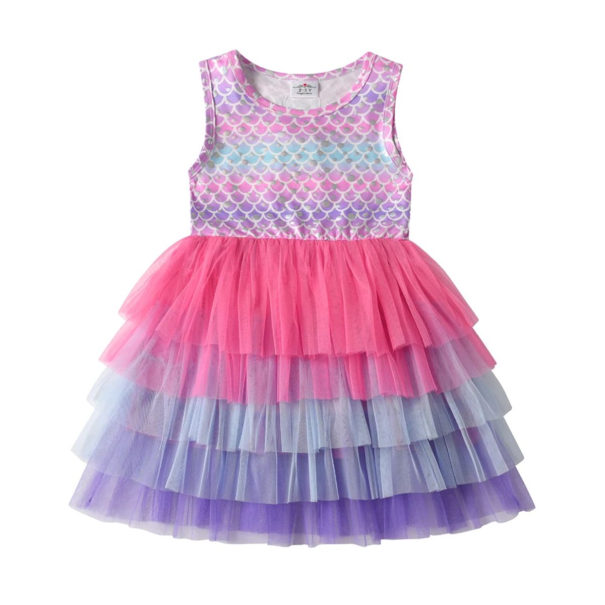 Enchanting Mermaid Princess Dress for Girls – Layered Summer Gown Enchanting Mermaid Princess Dress for Girls – Layered Summer Gown